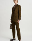 Cloqué Jacquard Pants, Khaki