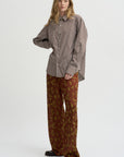Floral Jacquard Pull On Pants, Rust