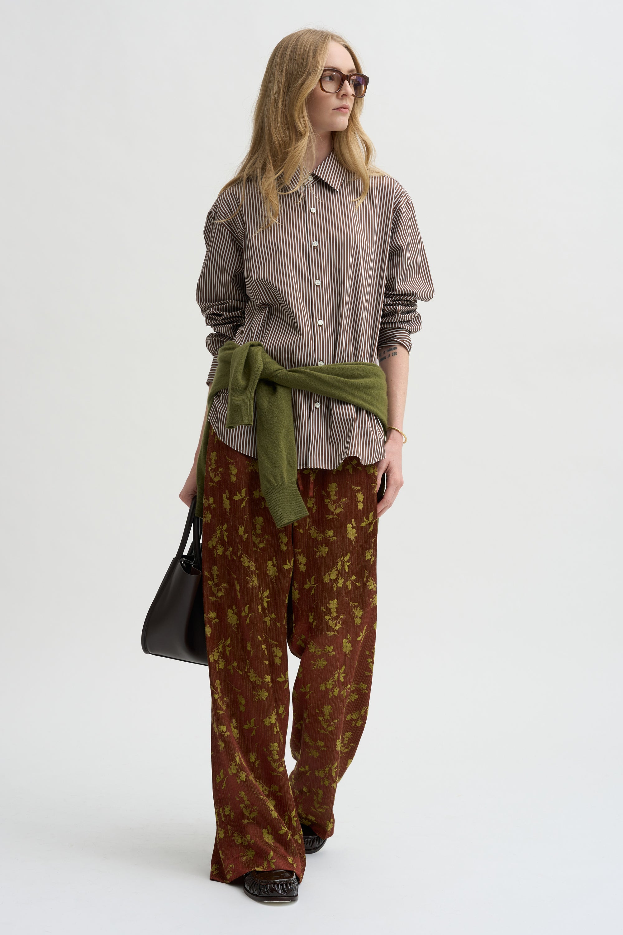 Floral Jacquard Pull On Pants, Rust