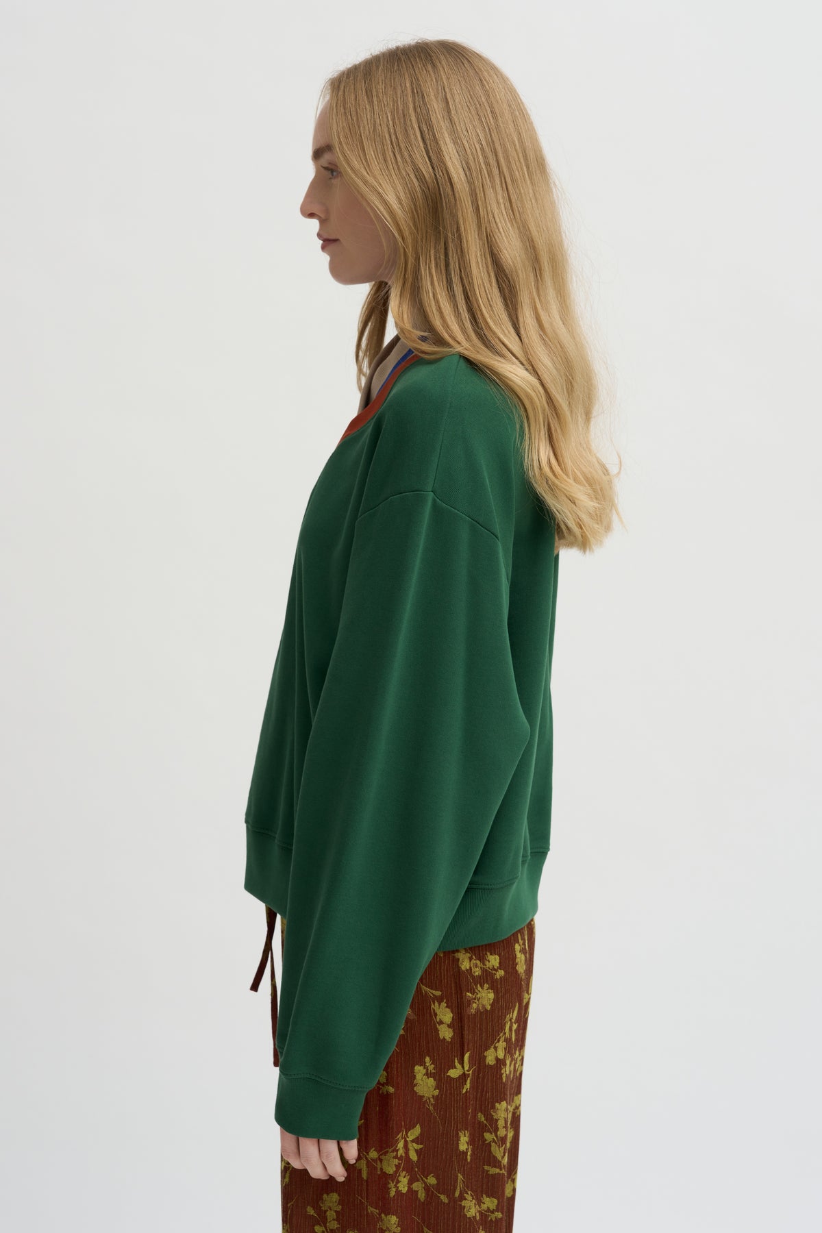 Layered V-Neck Sweatshirt