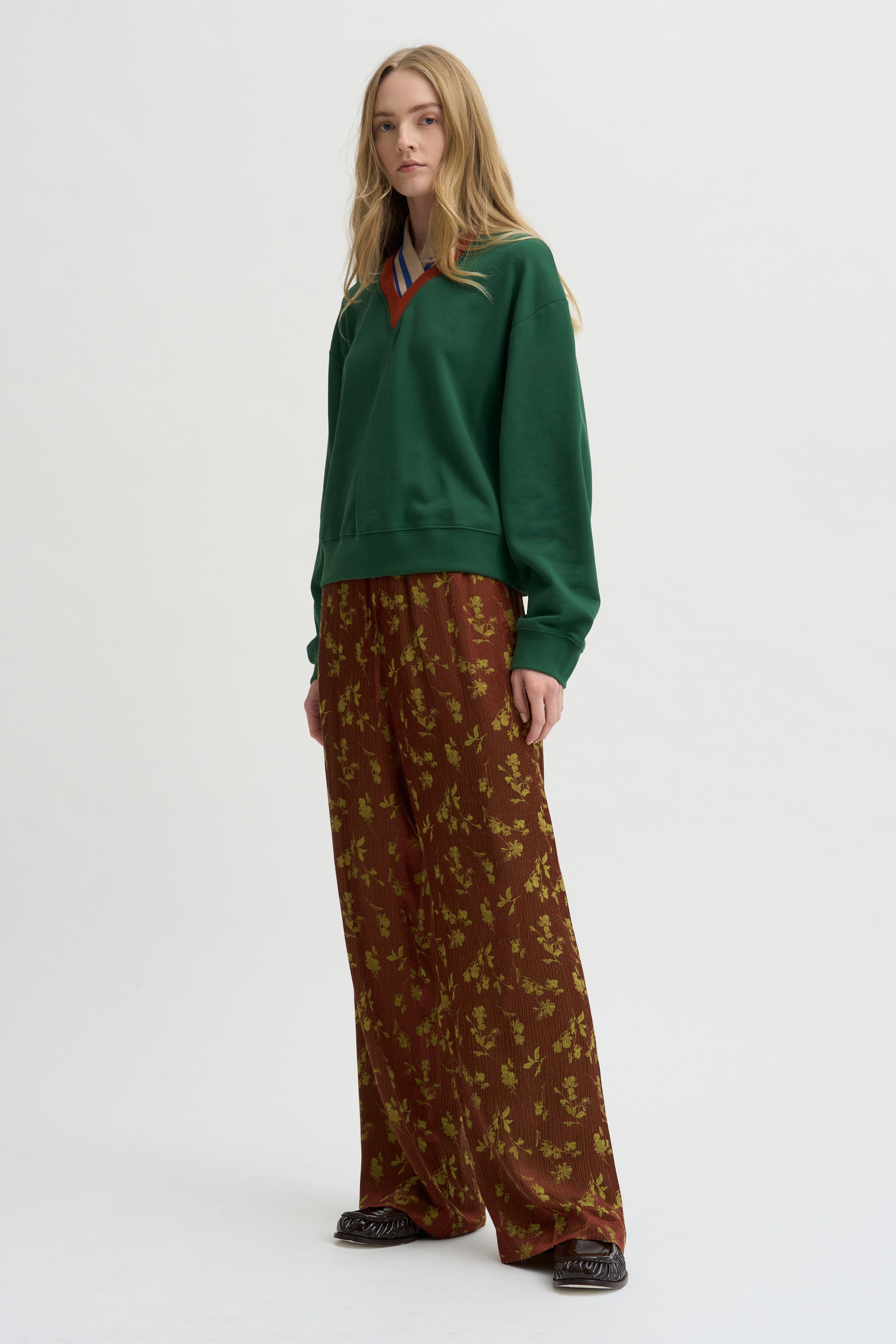 Layered V-Neck Sweatshirt