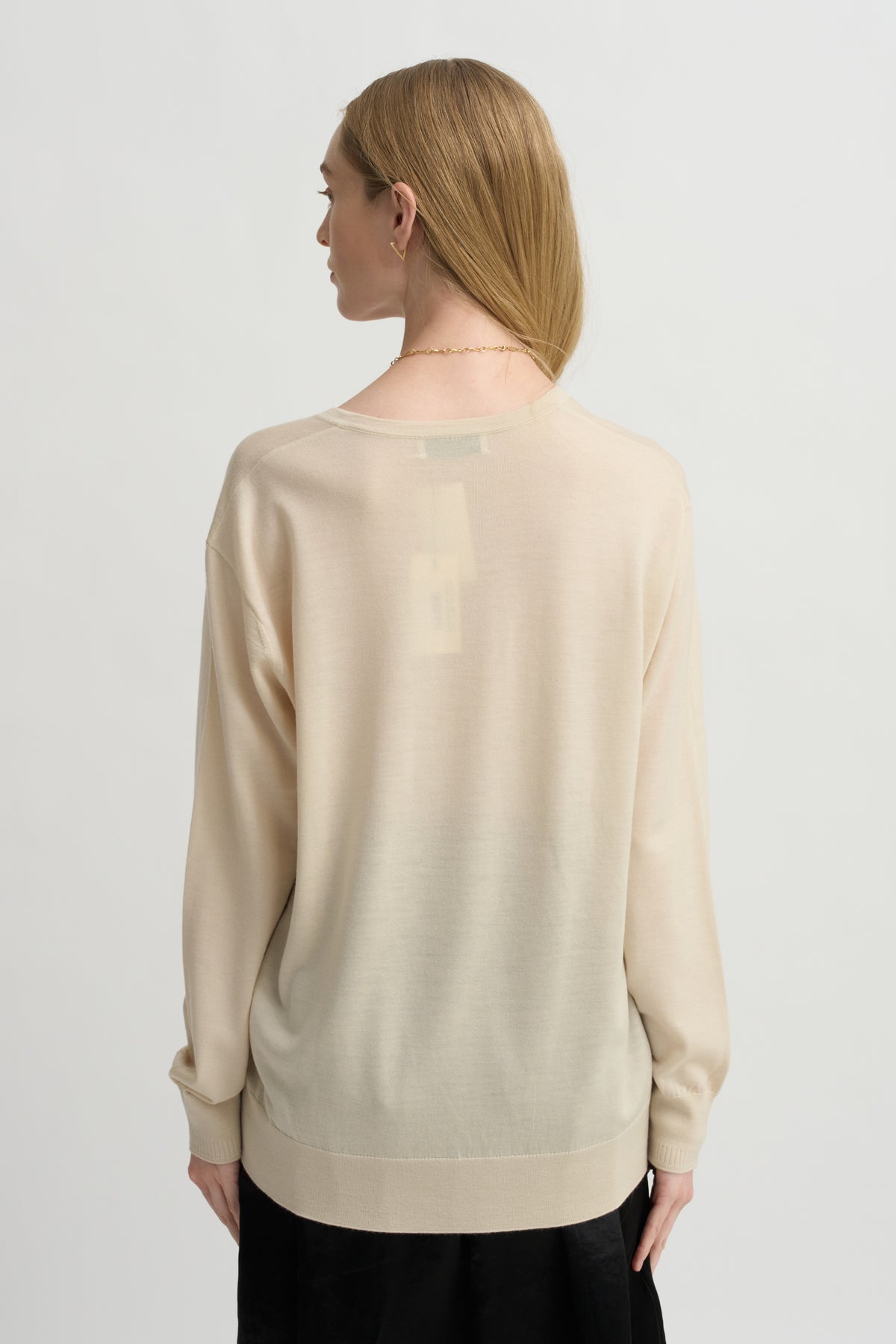 V-Neck Sweater, Ecru