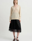 V-Neck Sweater, Ecru