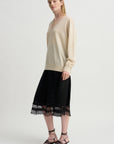 V-Neck Sweater, Ecru