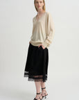 V-Neck Sweater, Ecru