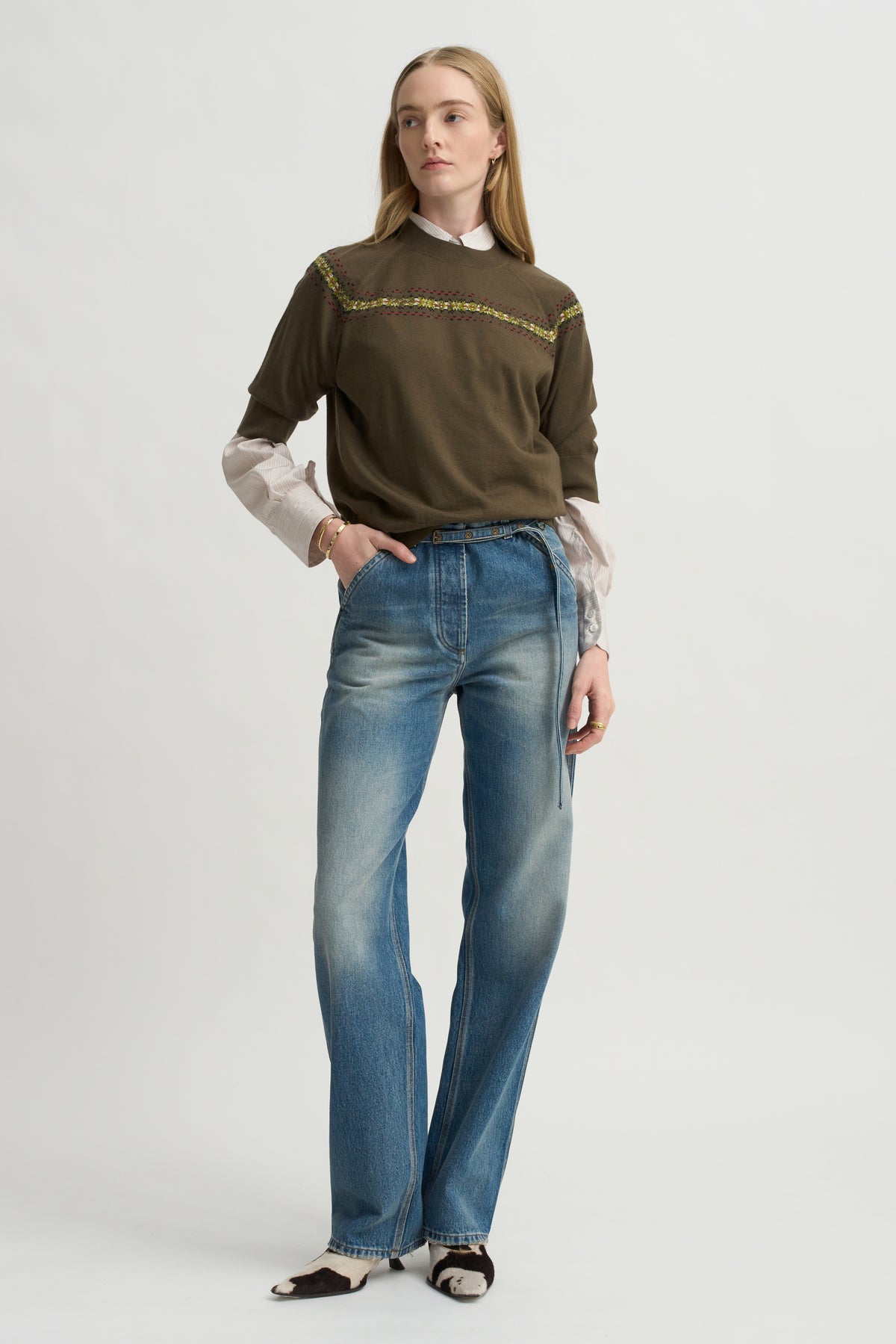 Short Sleeve Raglan Sweater, Forest