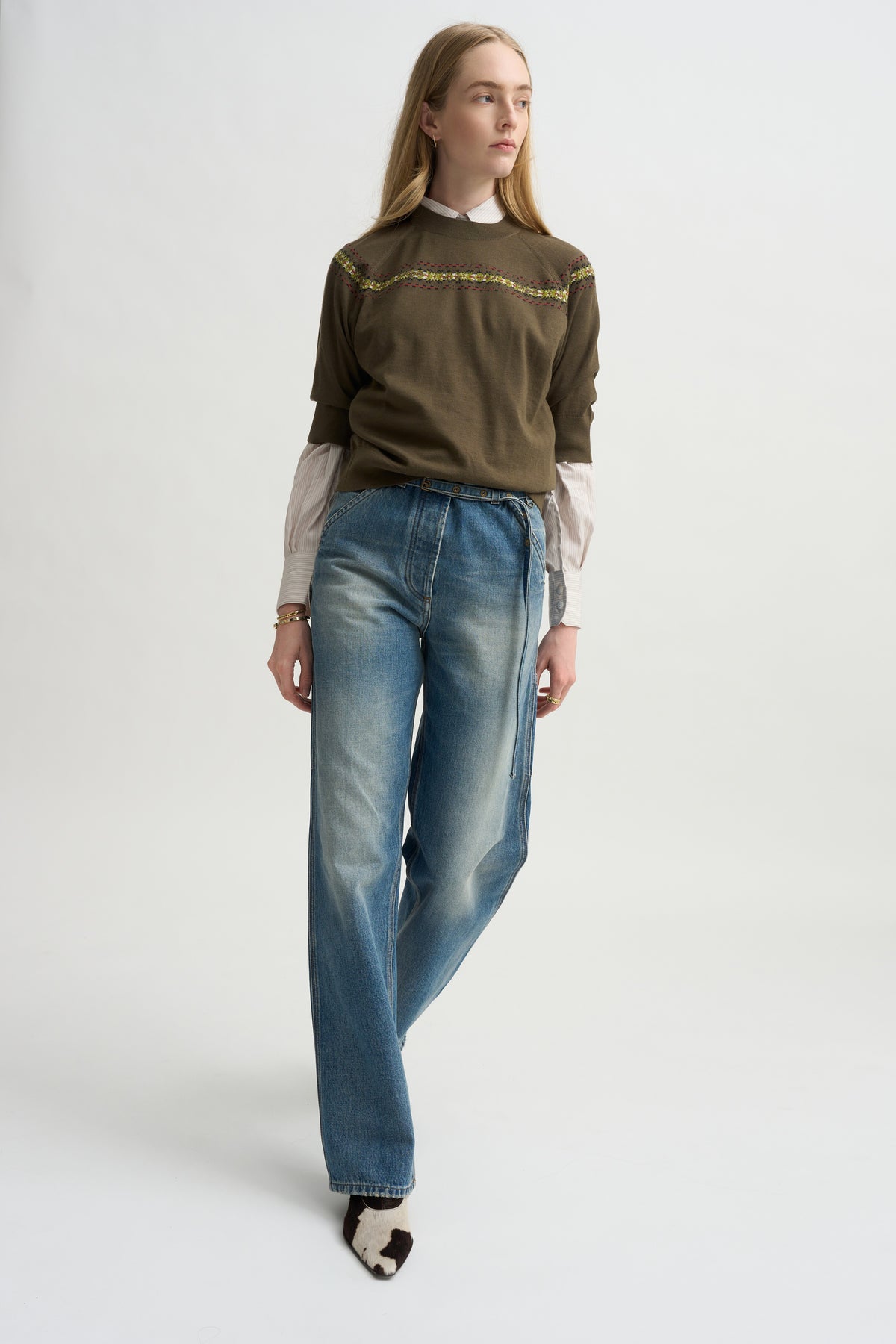 Short Sleeve Raglan Sweater, Forest