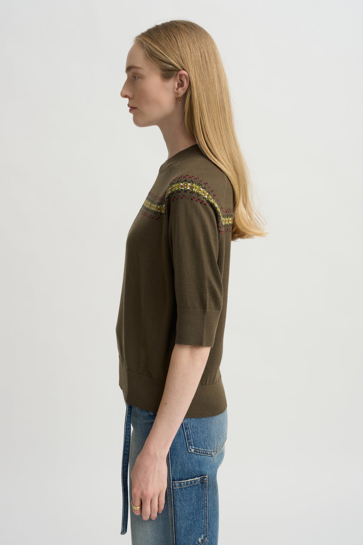 Short Sleeve Raglan Sweater, Forest