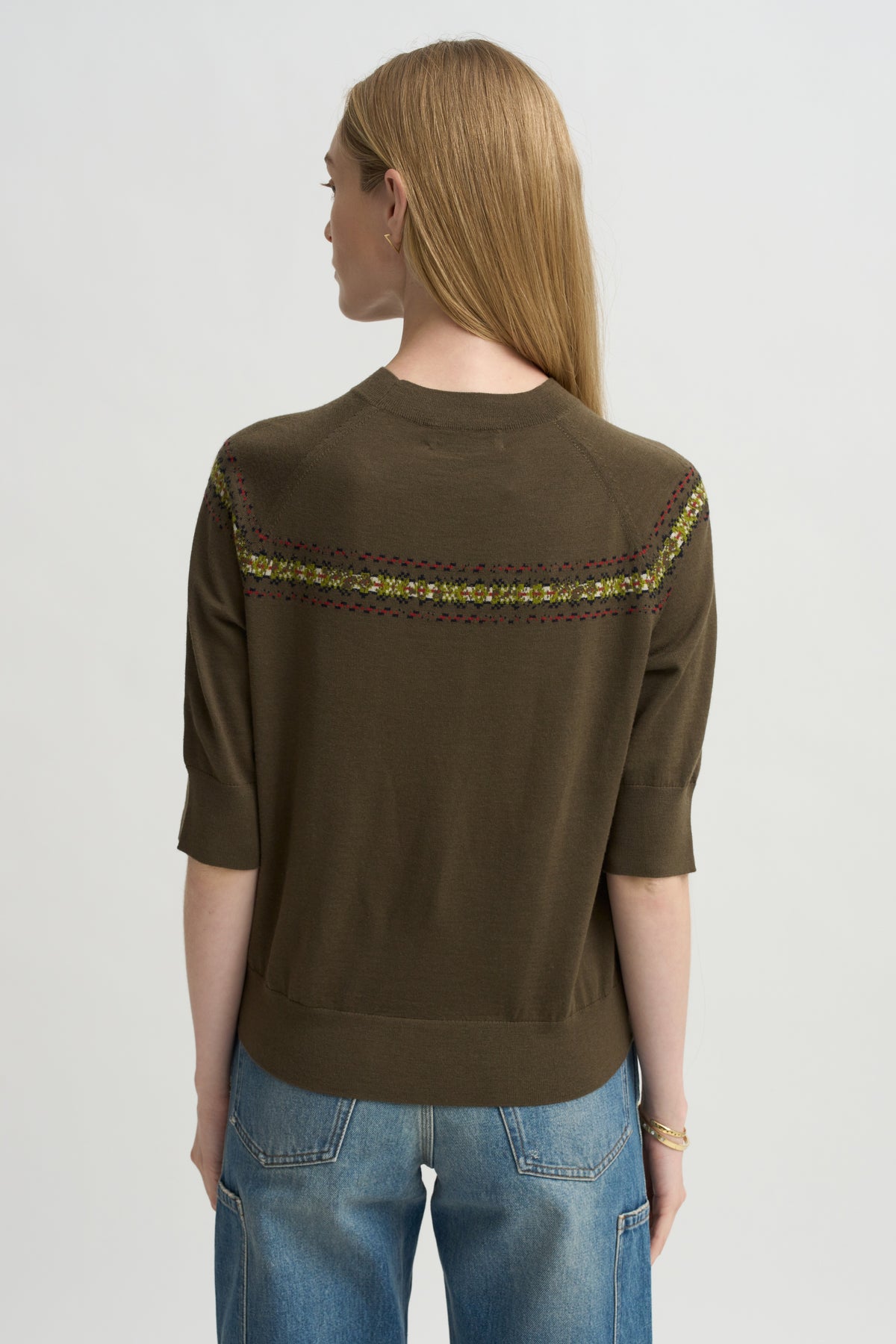 Short Sleeve Raglan Sweater, Forest