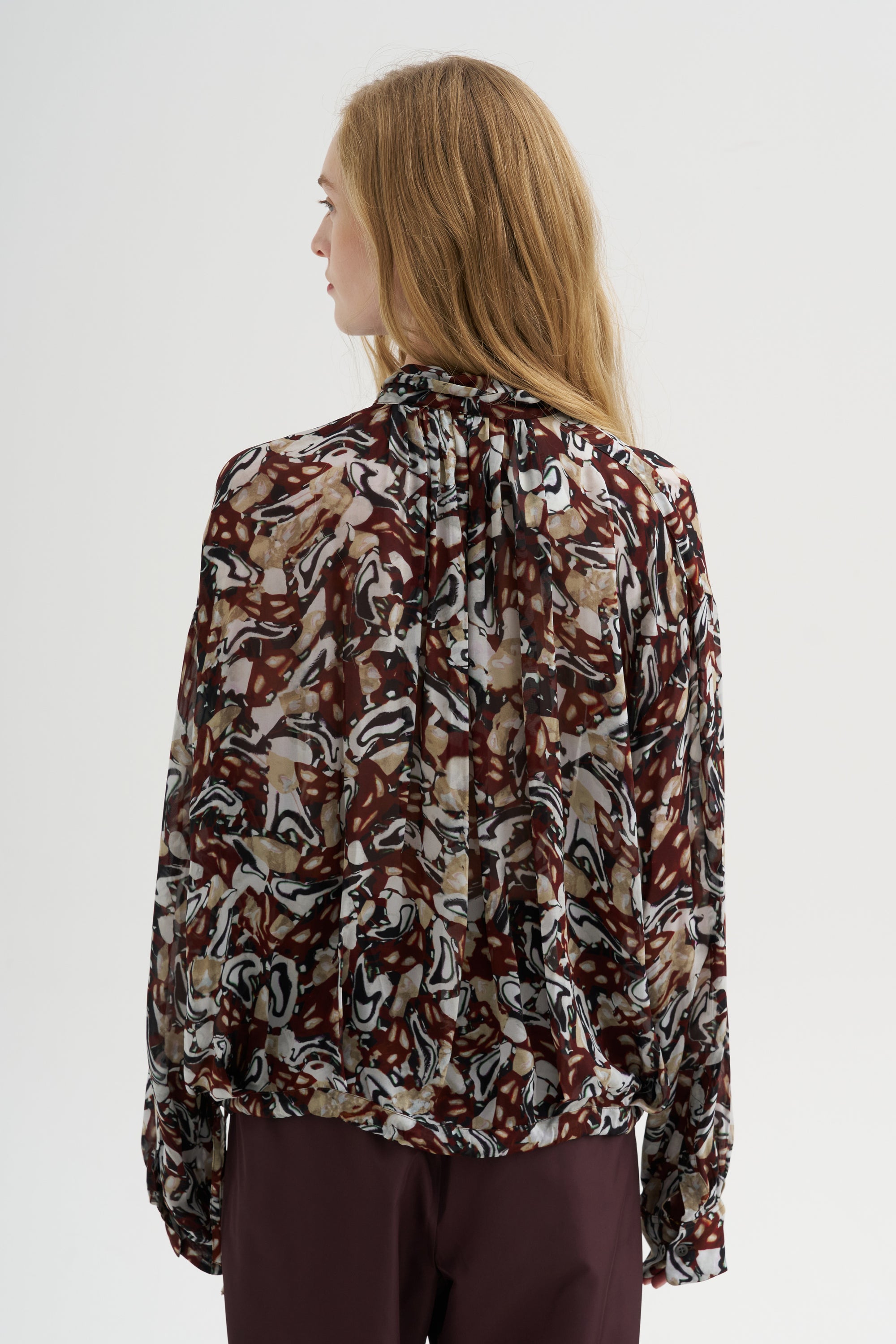 Printed Top, Brown