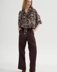 Printed Top, Brown