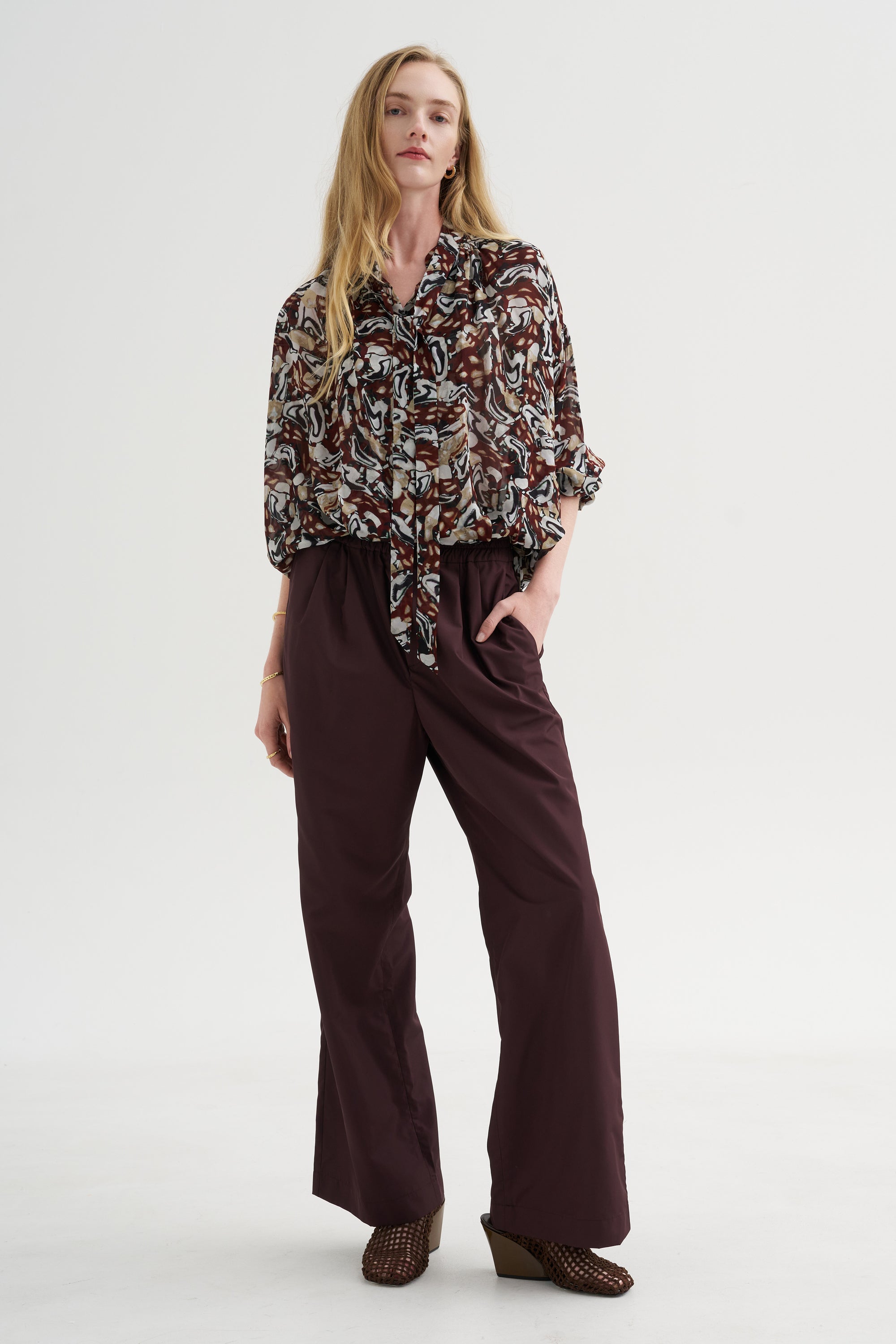 Printed Top, Brown