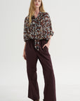 Printed Top, Brown