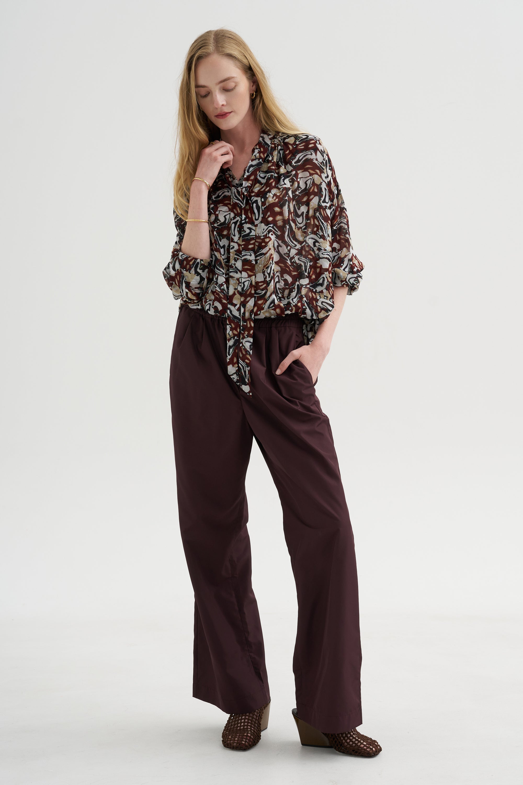 Printed Top, Brown
