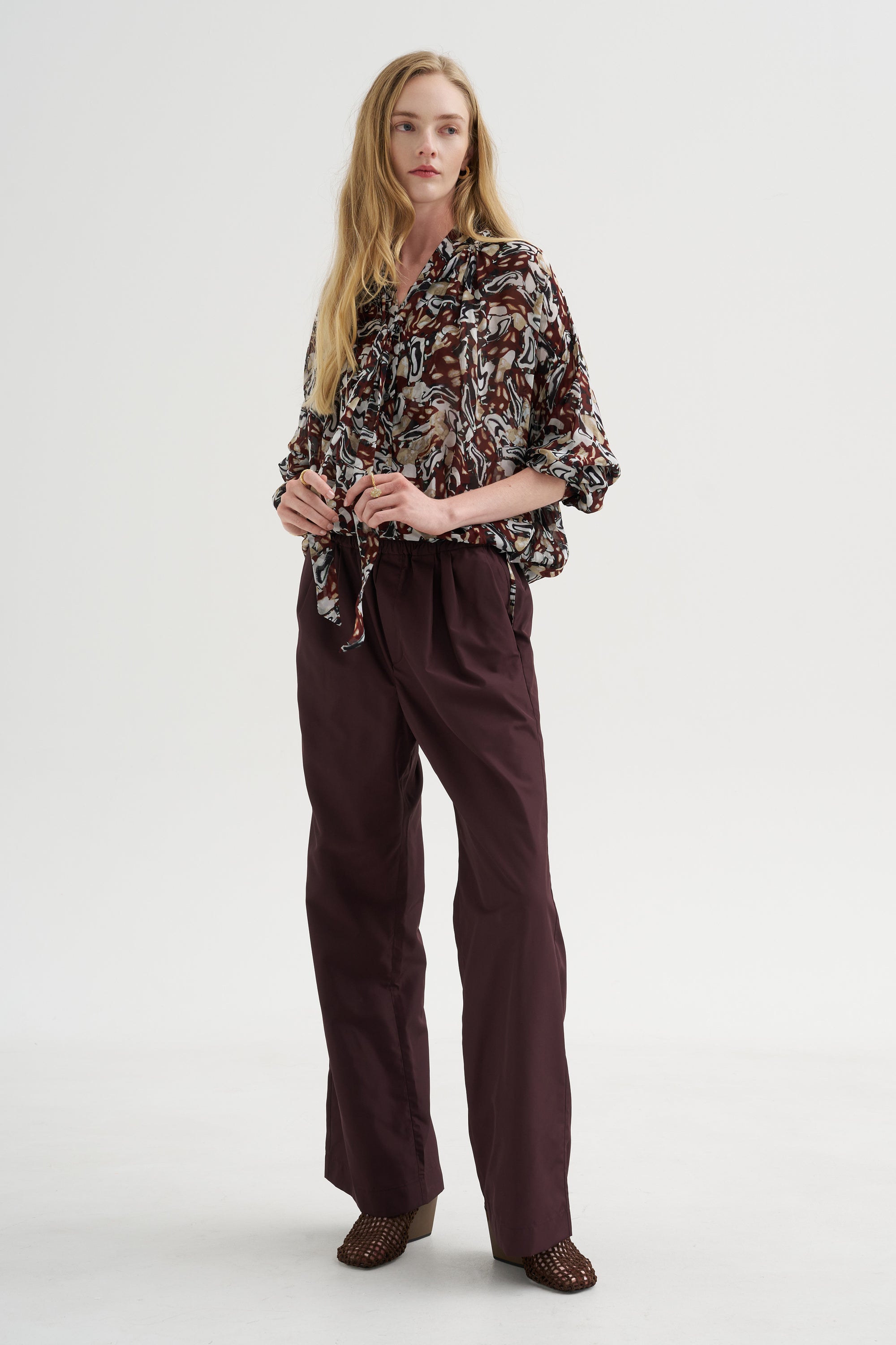 Printed Top, Brown