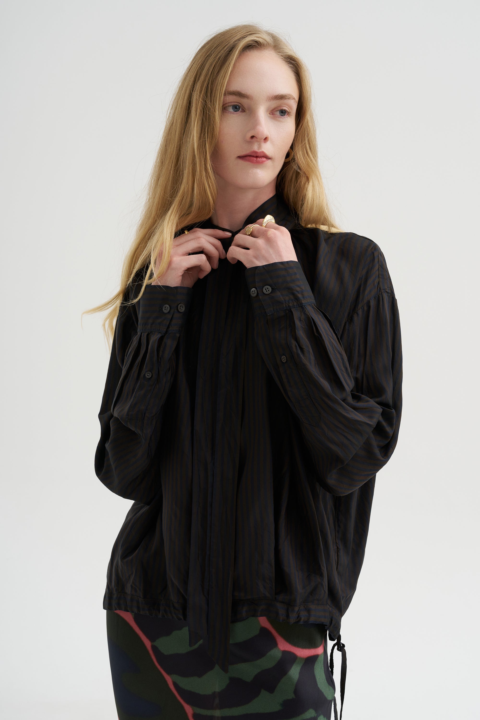 Stripe Top, Dark Brown