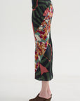Printed Midi Skirt, Khaki