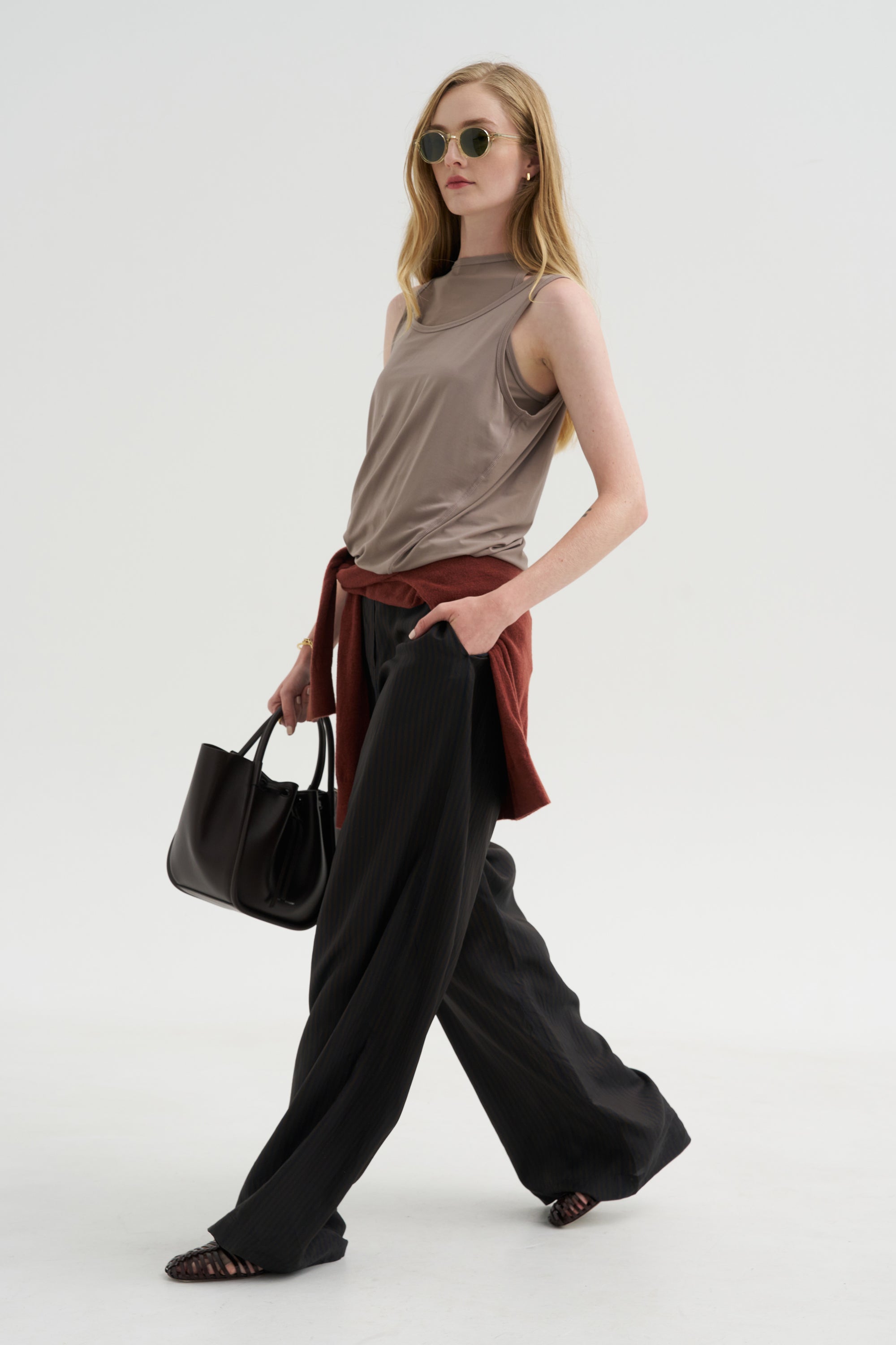 Stripe Pants, Dark Brown