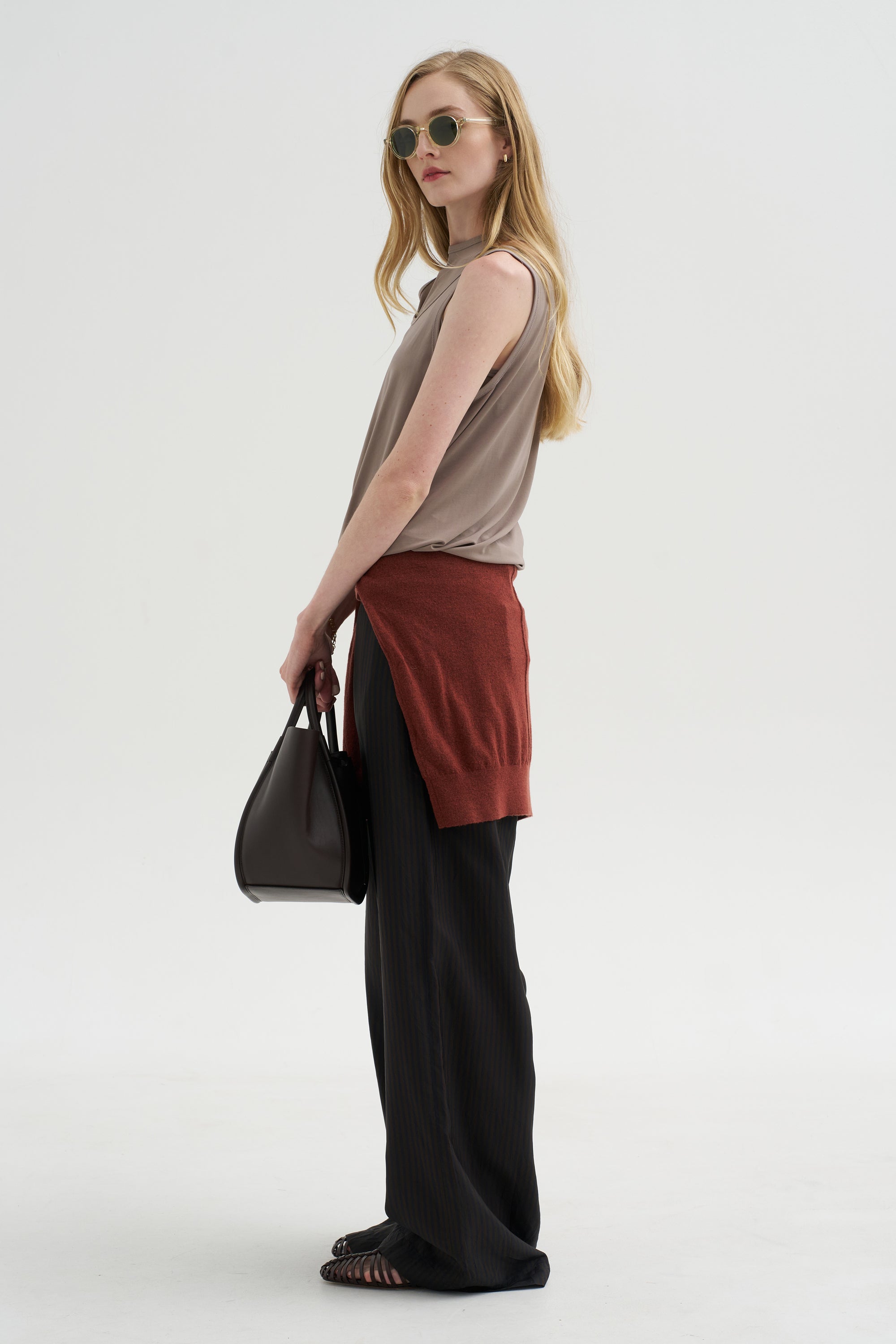 Stripe Pants, Dark Brown