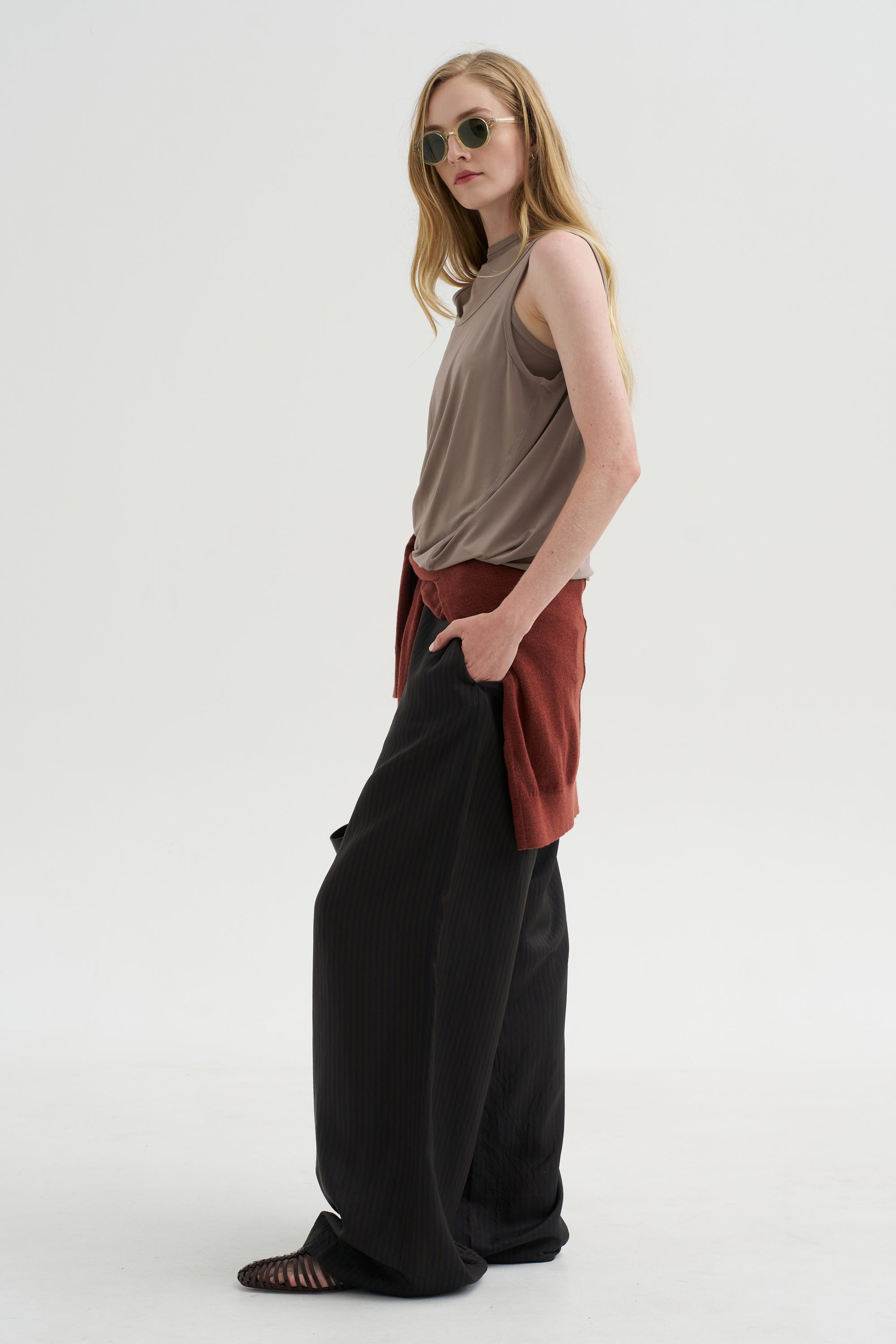 Stripe Pants, Dark Brown