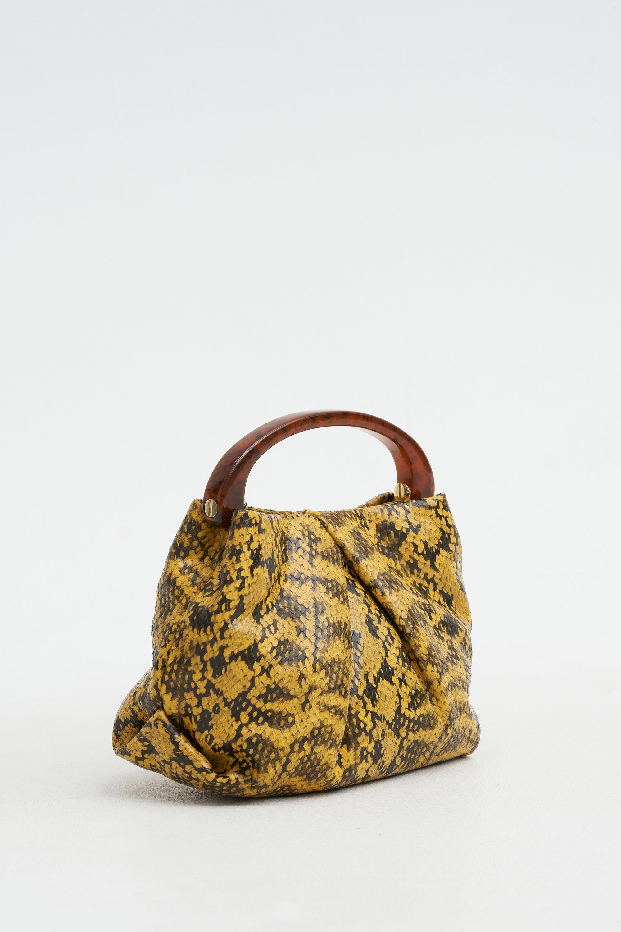 Snake Print Bag, Yellow