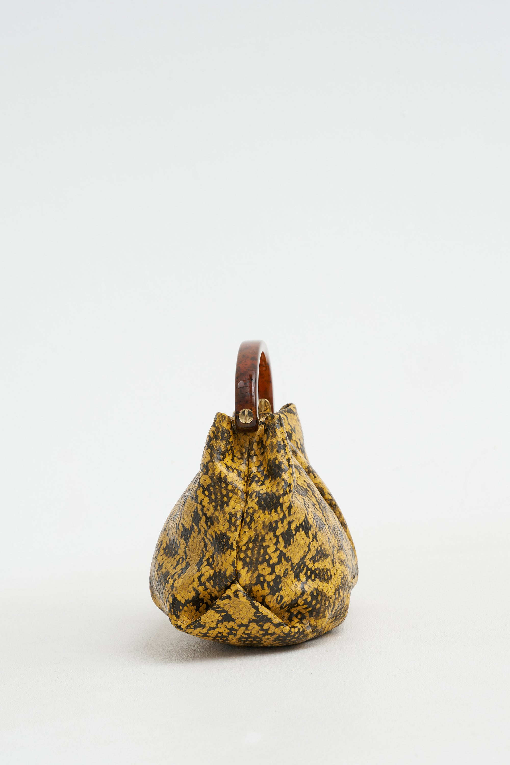 Snake Print Bag, Yellow