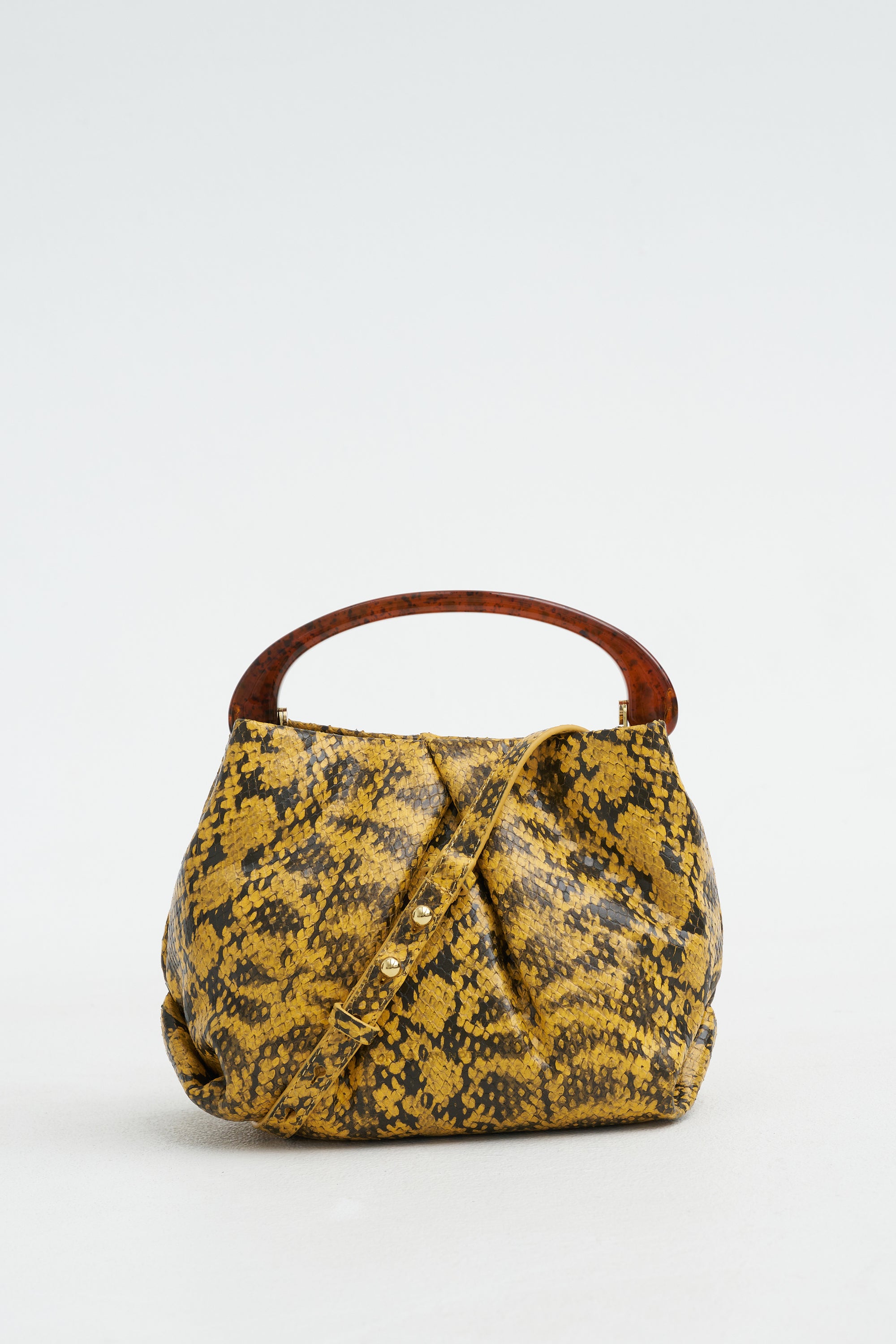 Snake Print Bag, Yellow