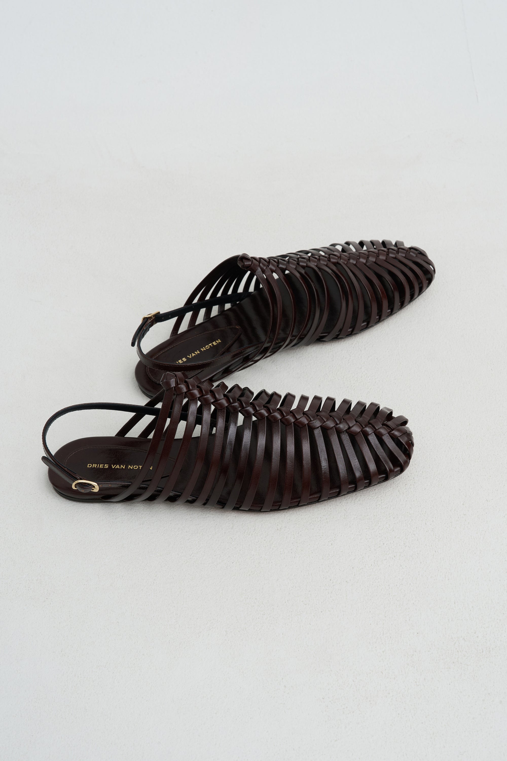 Braided Sandal, Dark Brown