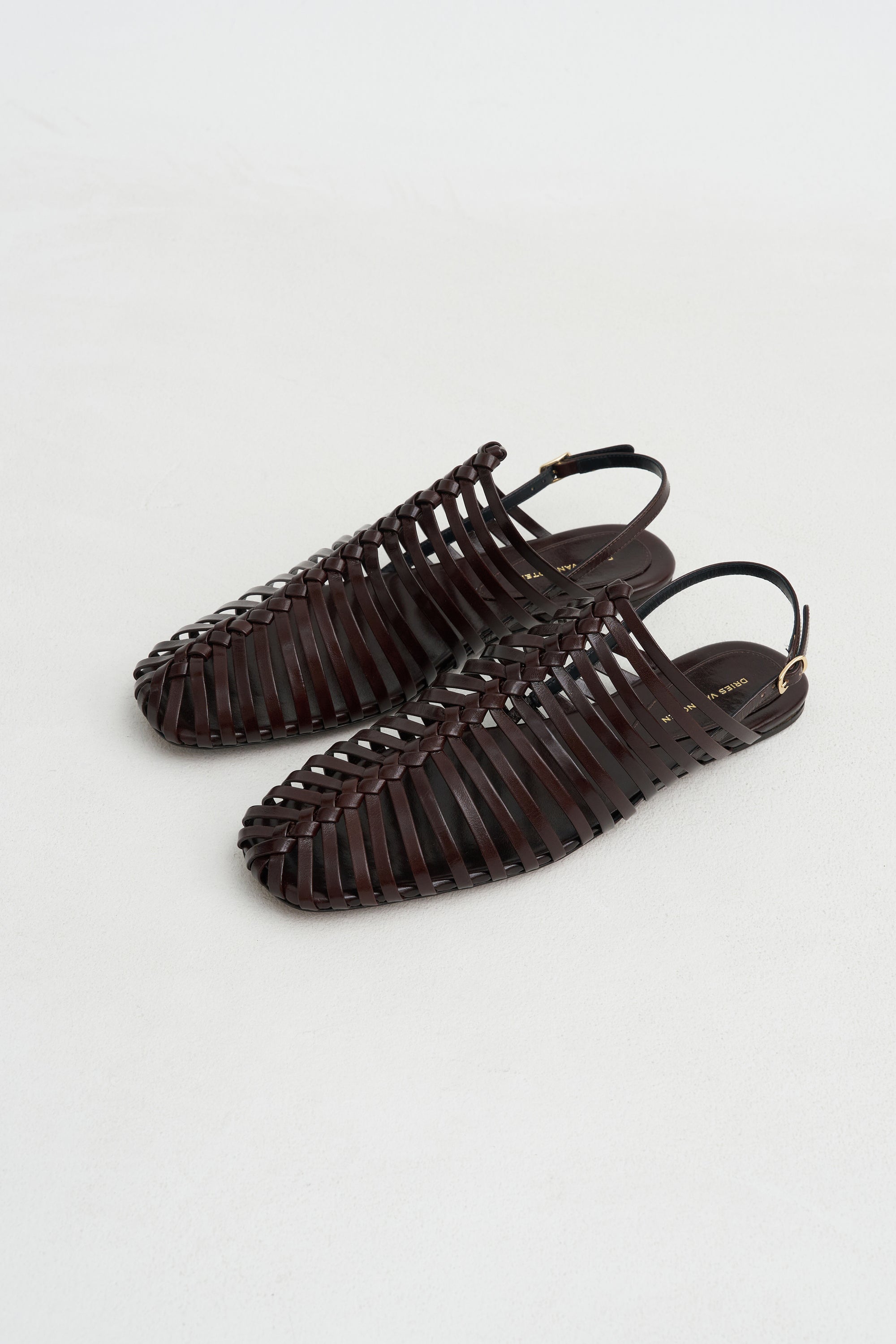 Braided Sandal, Dark Brown