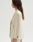 Embroidered Blazer, Ecru