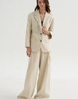 Embroidered Blazer, Ecru
