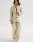 Embroidered Blazer, Ecru