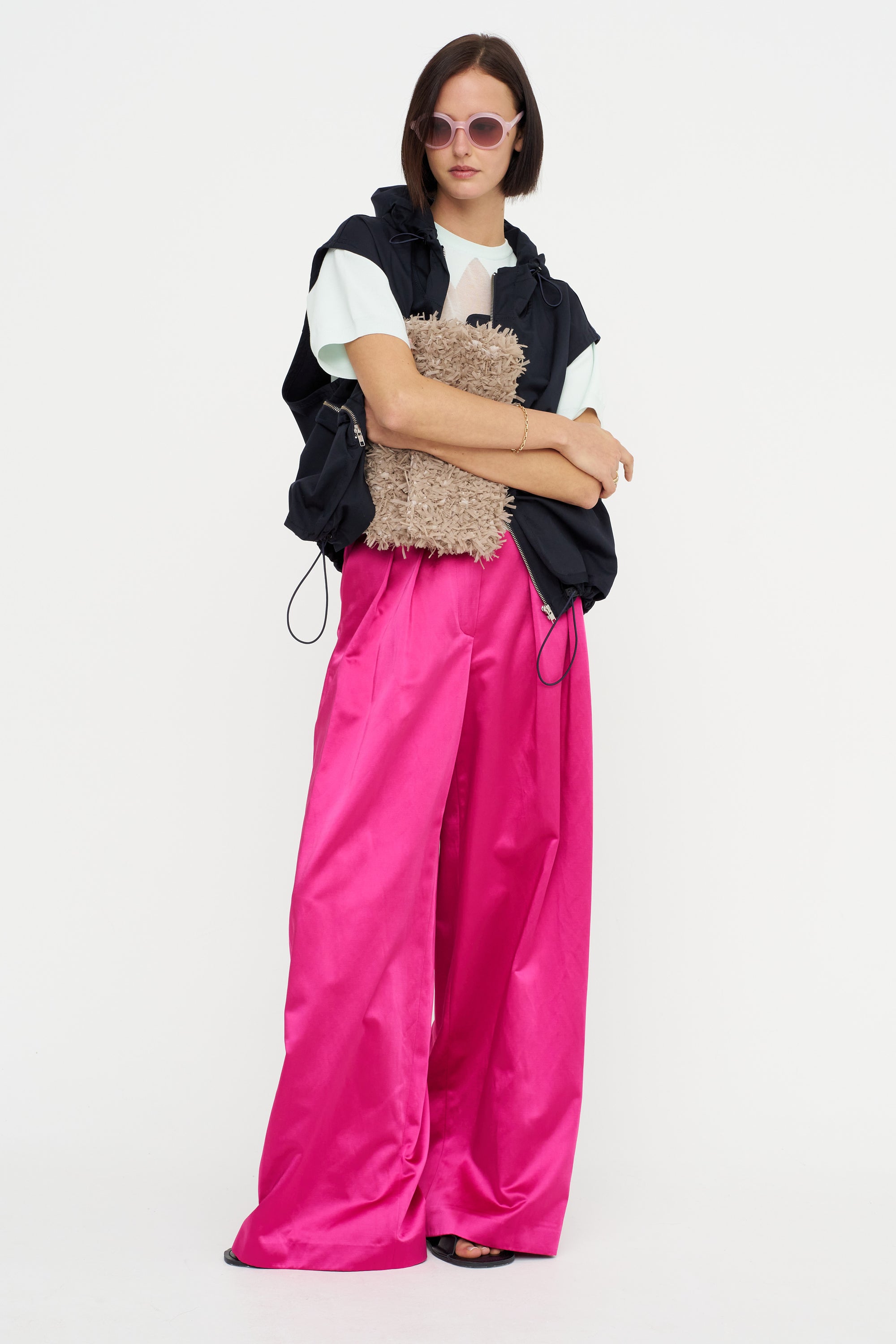 Wide Leg Pants, Fuchsia