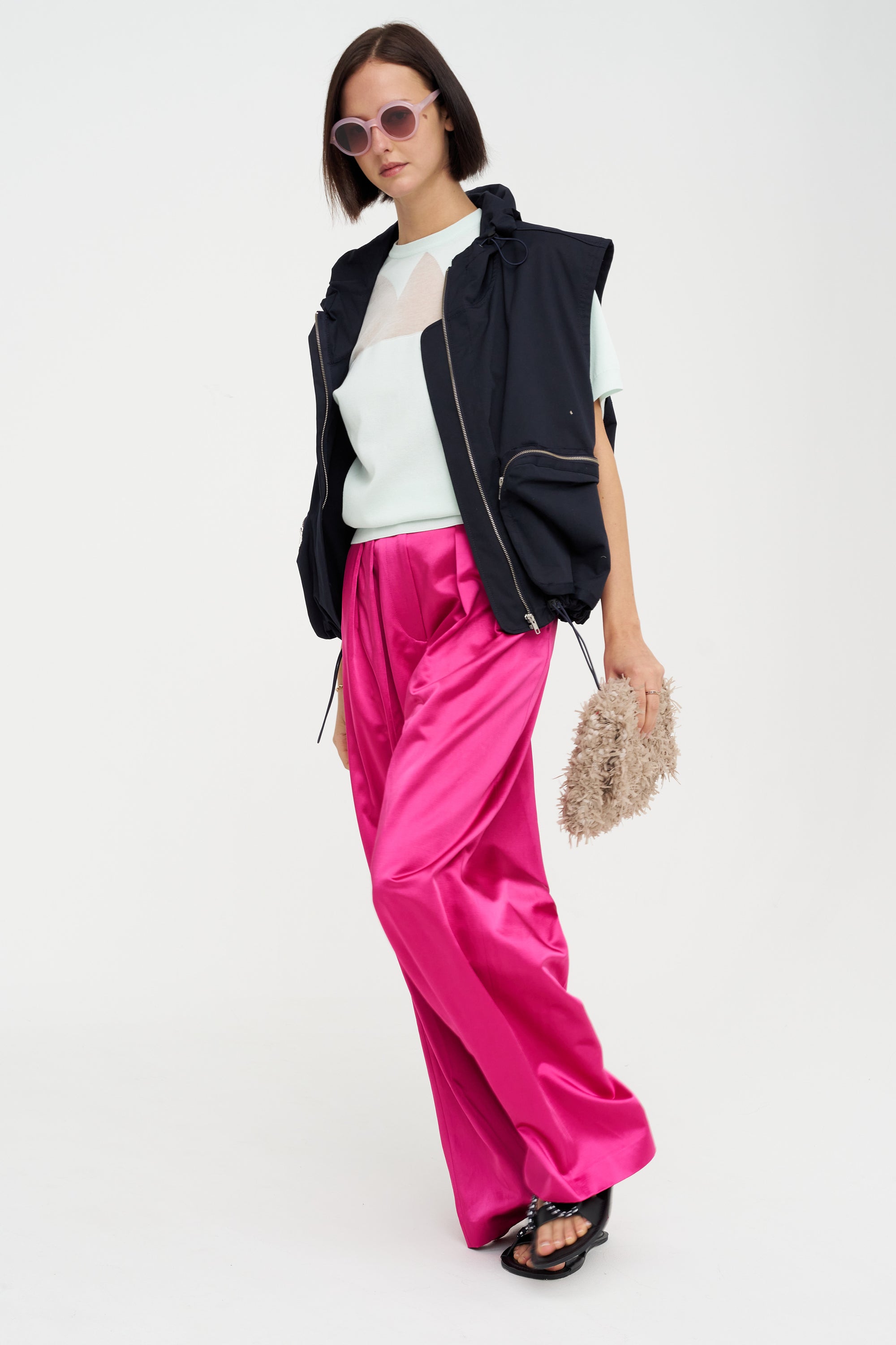 Wide Leg Pants, Fuchsia