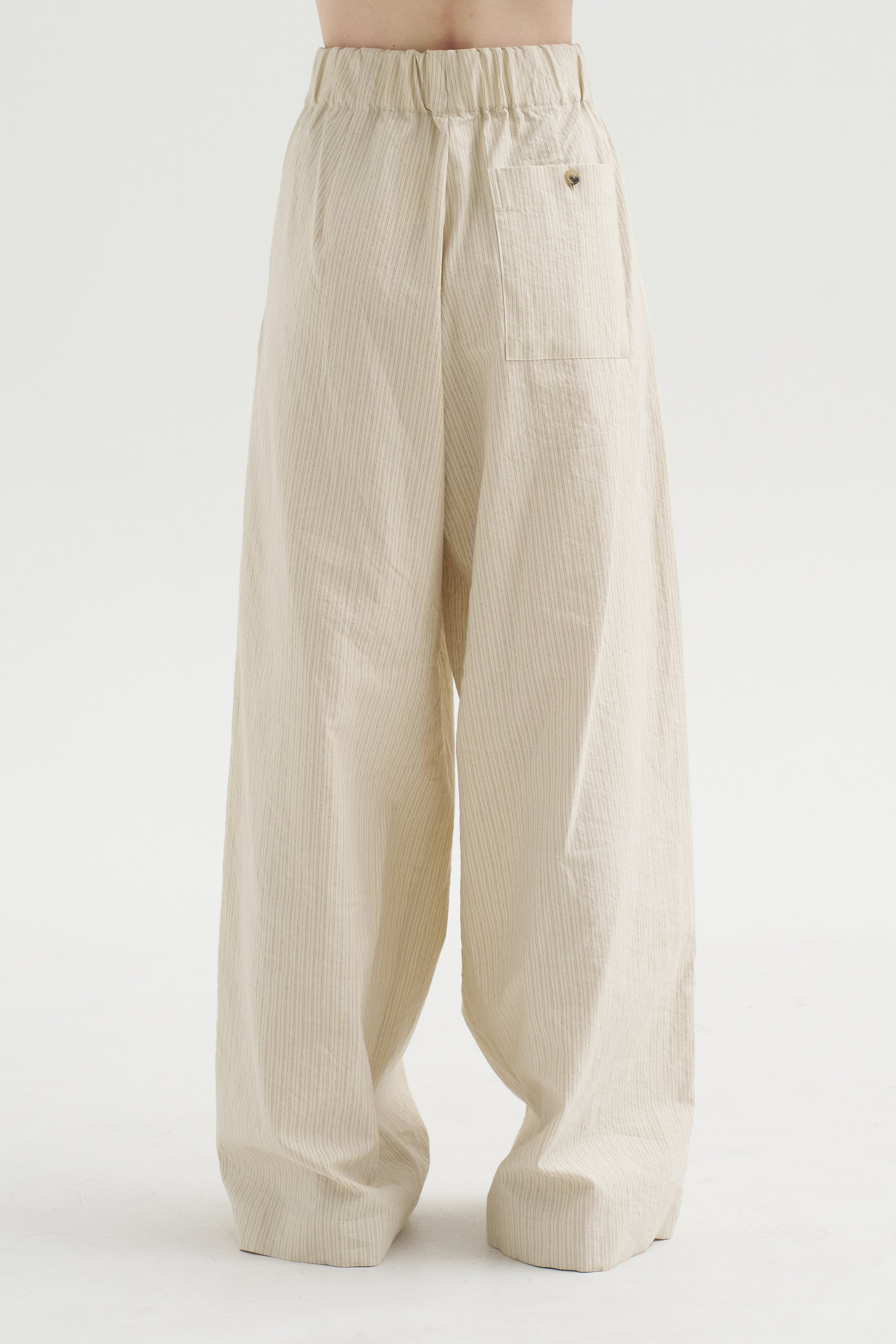 Stripe Wide Legs, Ecru