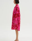 Hawaiian Floral Print Dress, Fuchsia