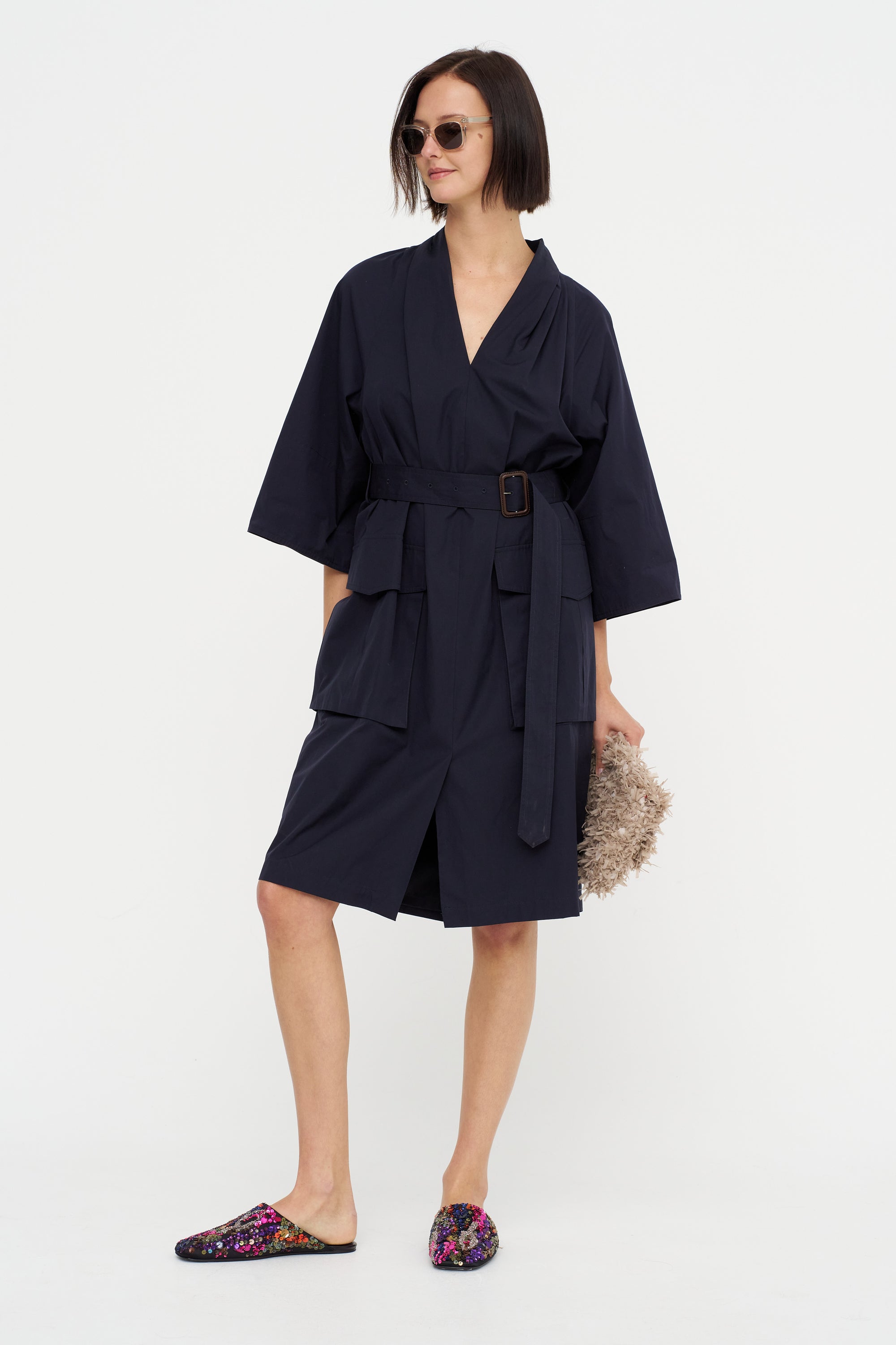 V-Neck Dress, Midnight