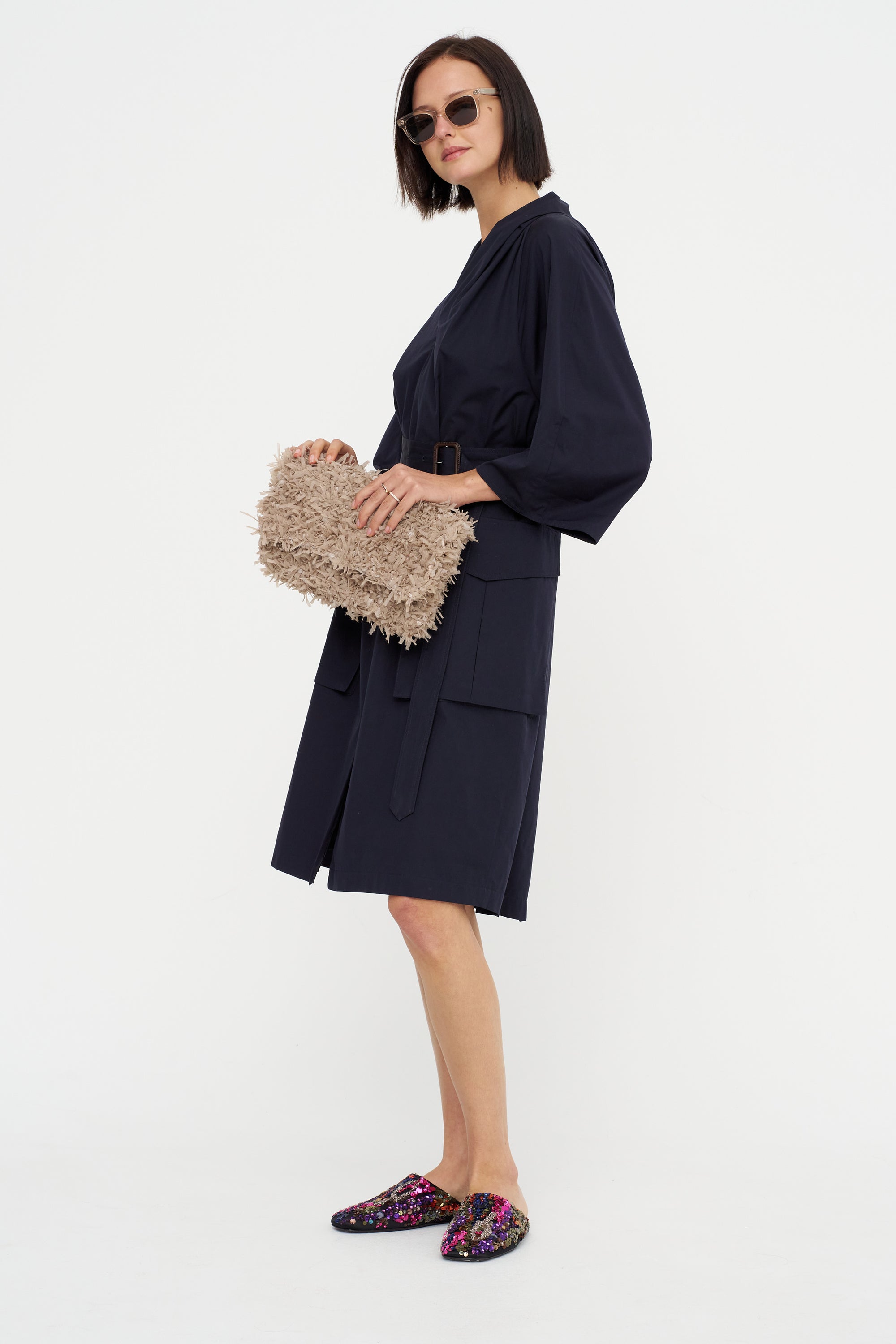 V-Neck Dress, Midnight