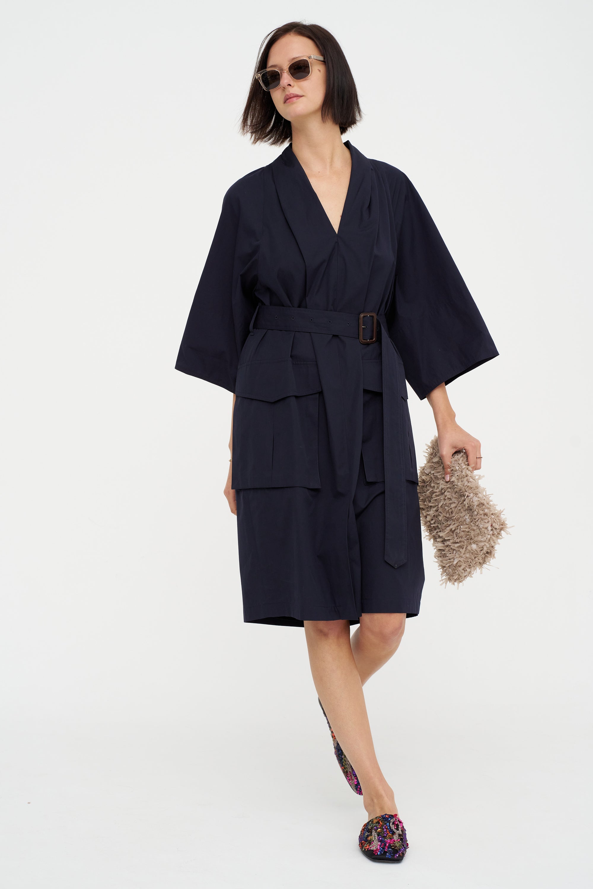 V-Neck Dress, Midnight