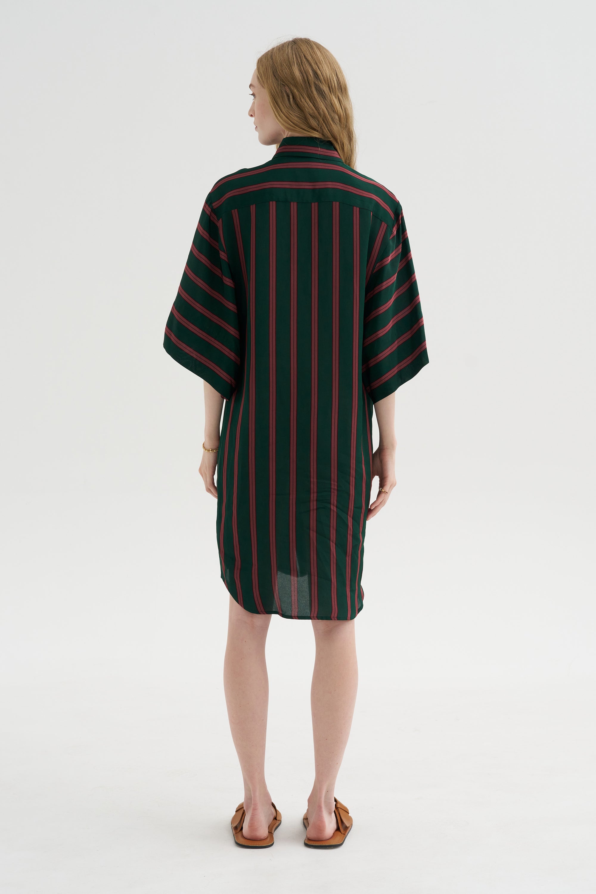 Stripe Button-Down Dress, Bottle