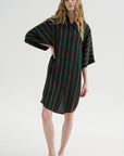 Stripe Button-Down Dress, Bottle