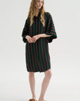 Stripe Button-Down Dress, Bottle