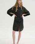 Stripe Button-Down Dress, Bottle