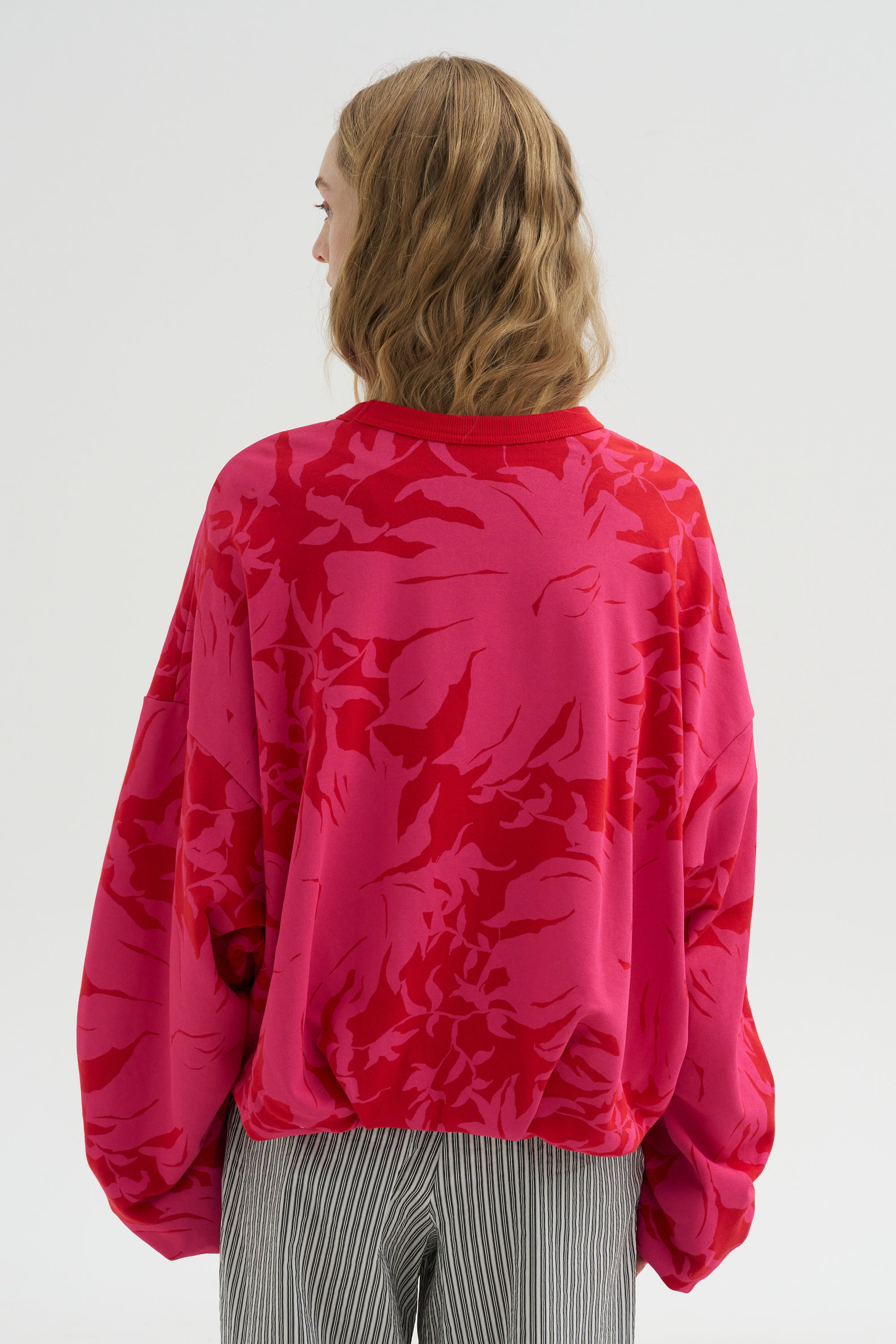 Floral Print Sweater, Red