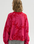 Floral Print Sweater, Red