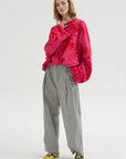 Floral Print Sweater, Red