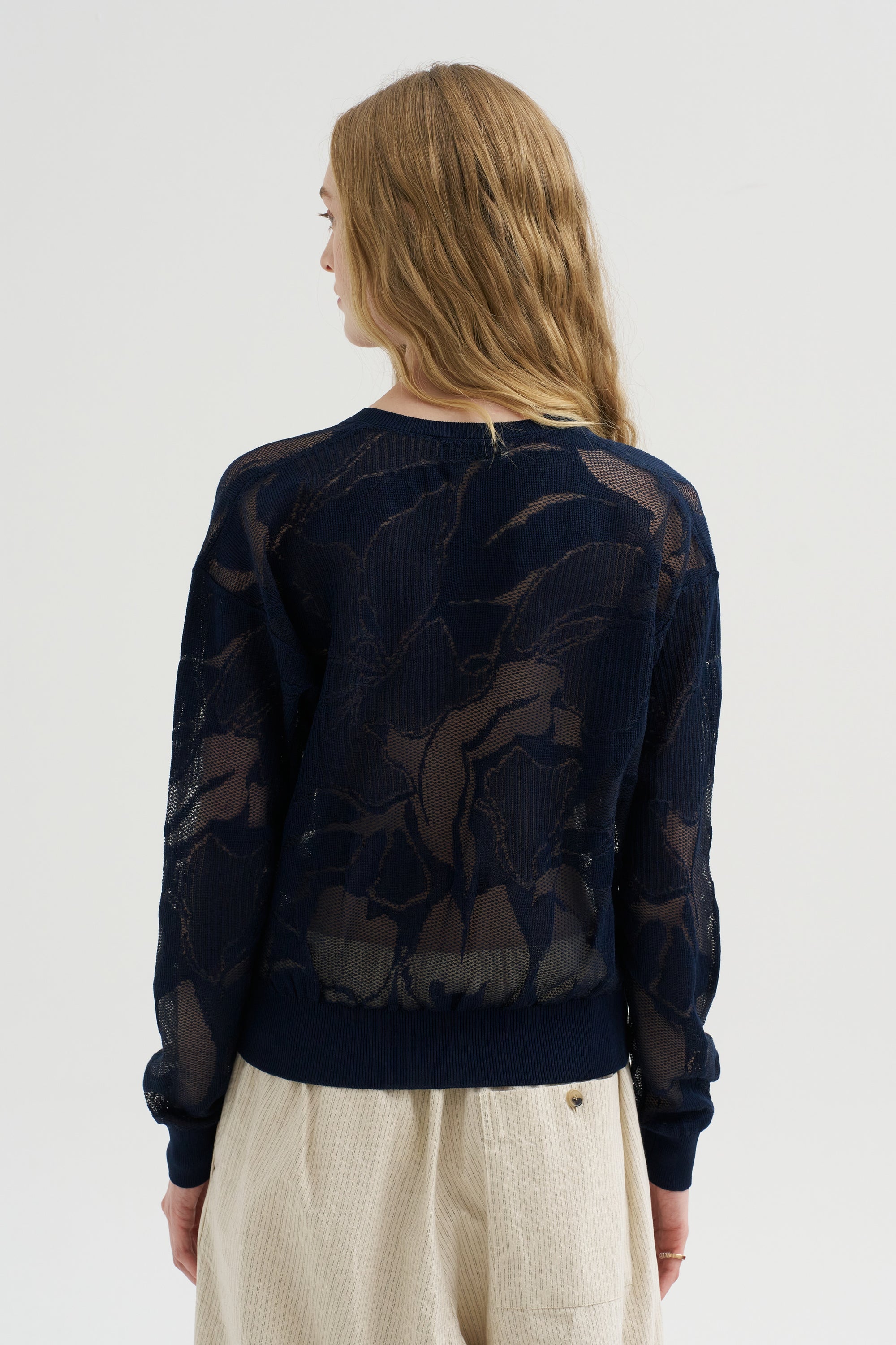 V-Neckline Sweater, Navy