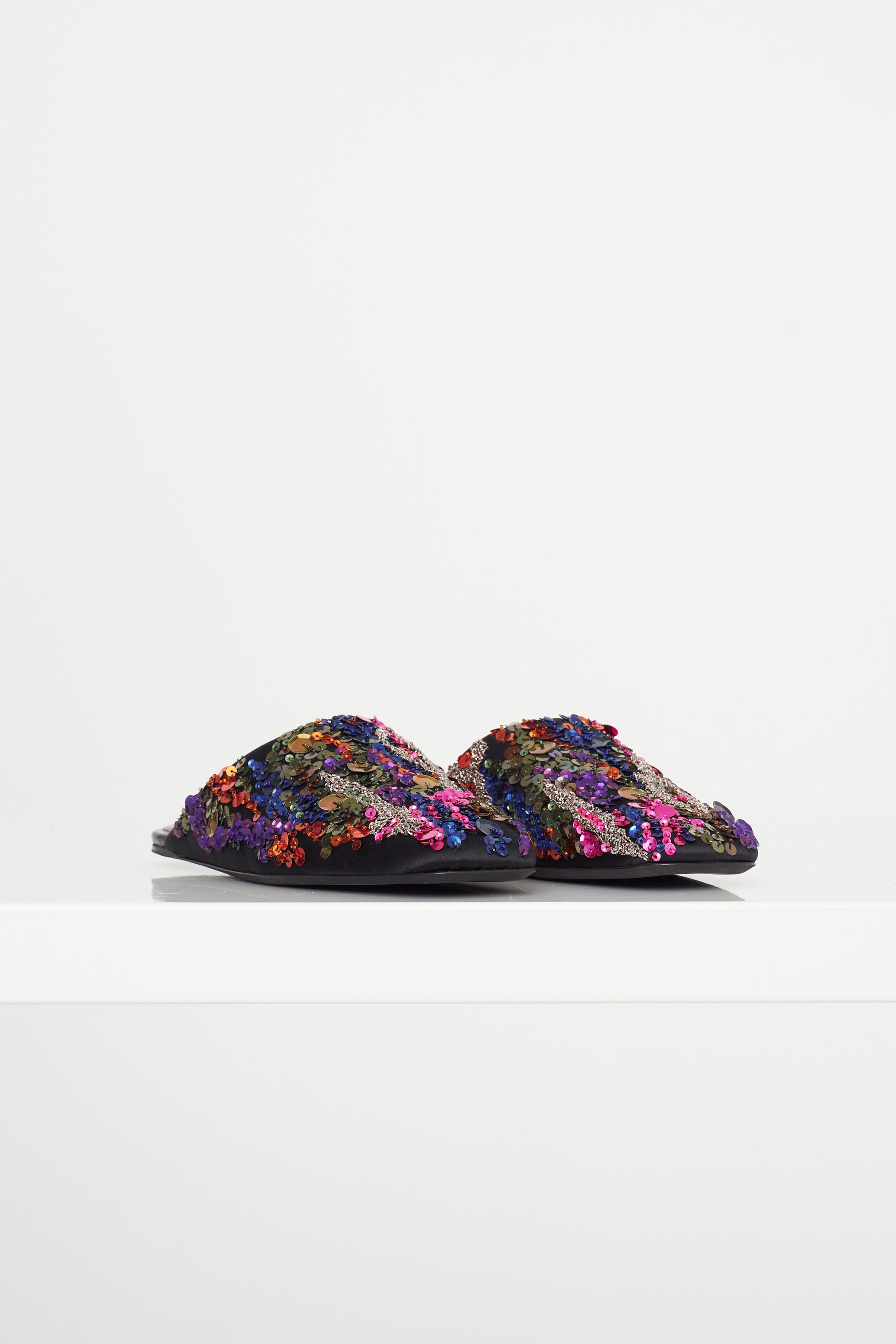 Sequins Mules, Orange