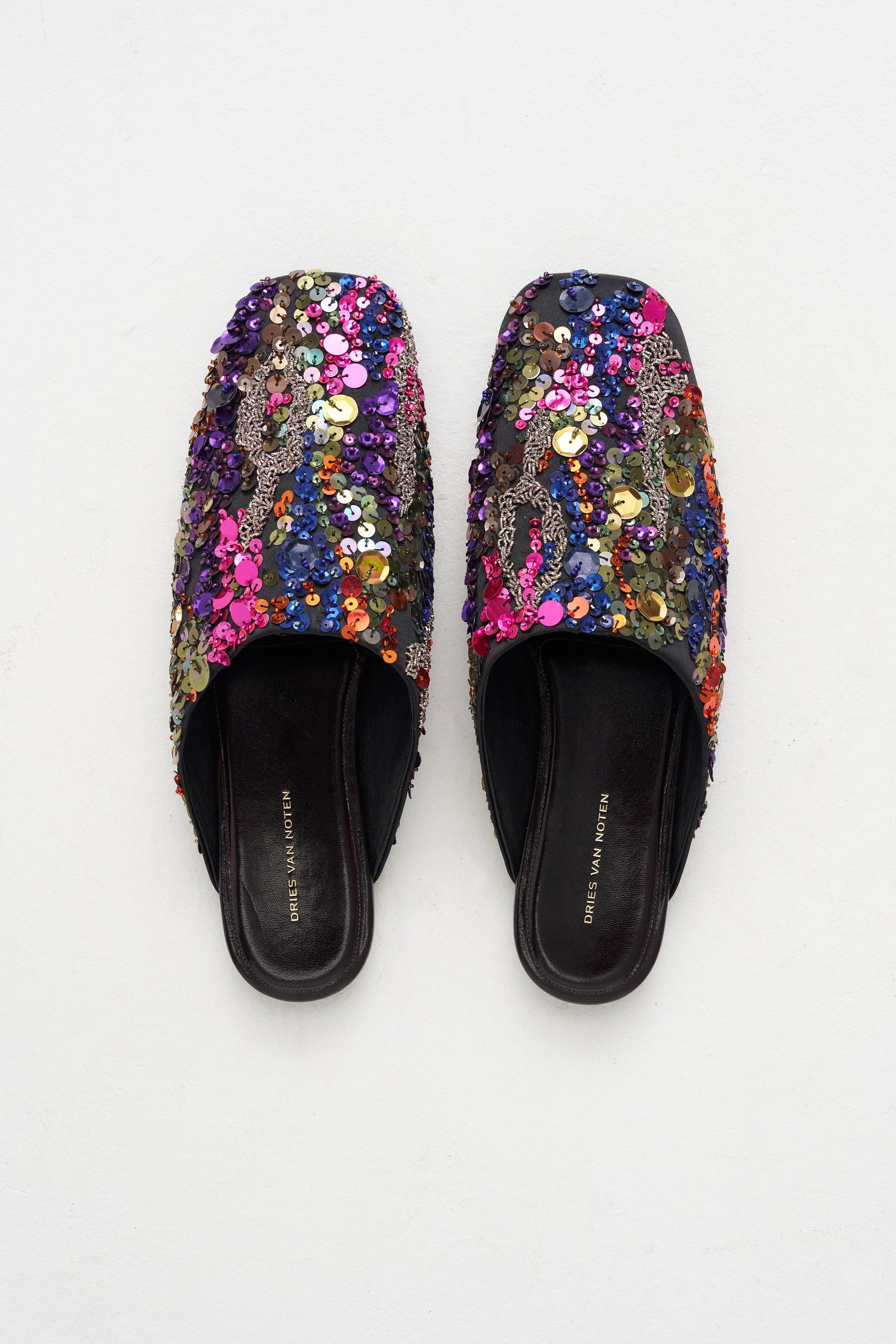 Sequins Mules, Orange
