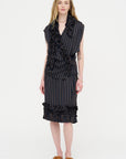 Stripe Wrap Blouse, Navy